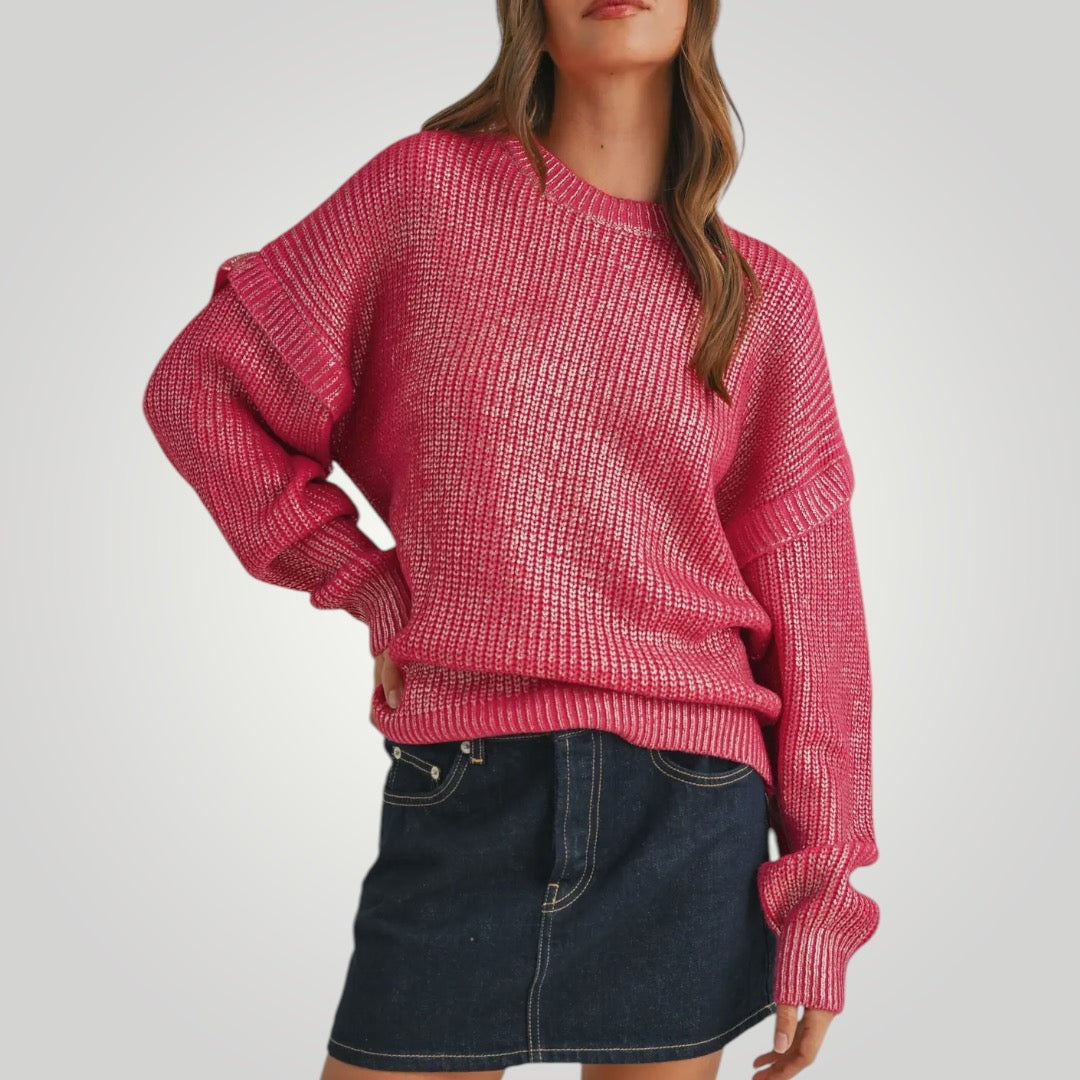 Magenta Metallic Sweater