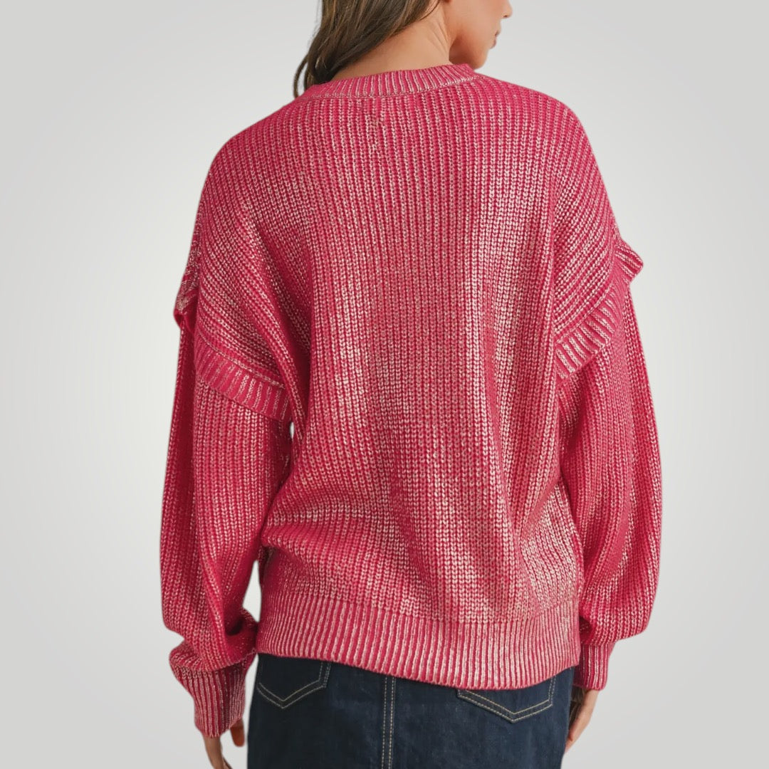 Magenta Metallic Sweater