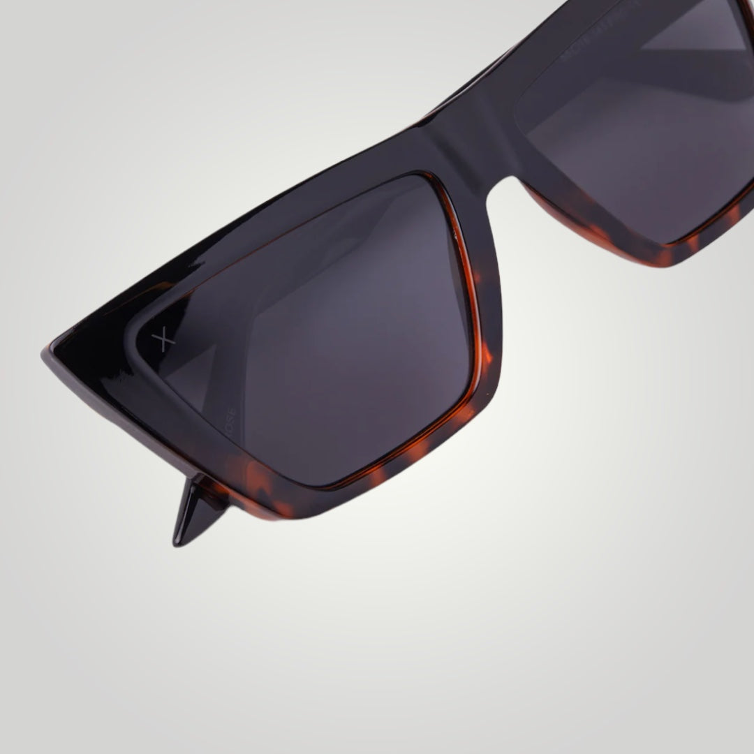 Square Retro Cat Eye Sunglasses - Black