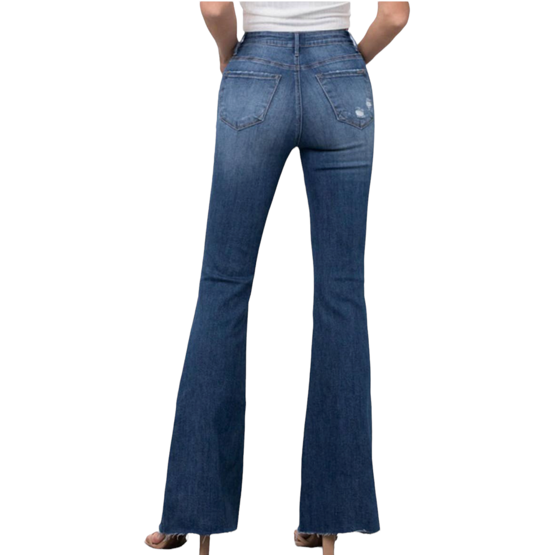 Mid rise flared jeans, medium blue, Only