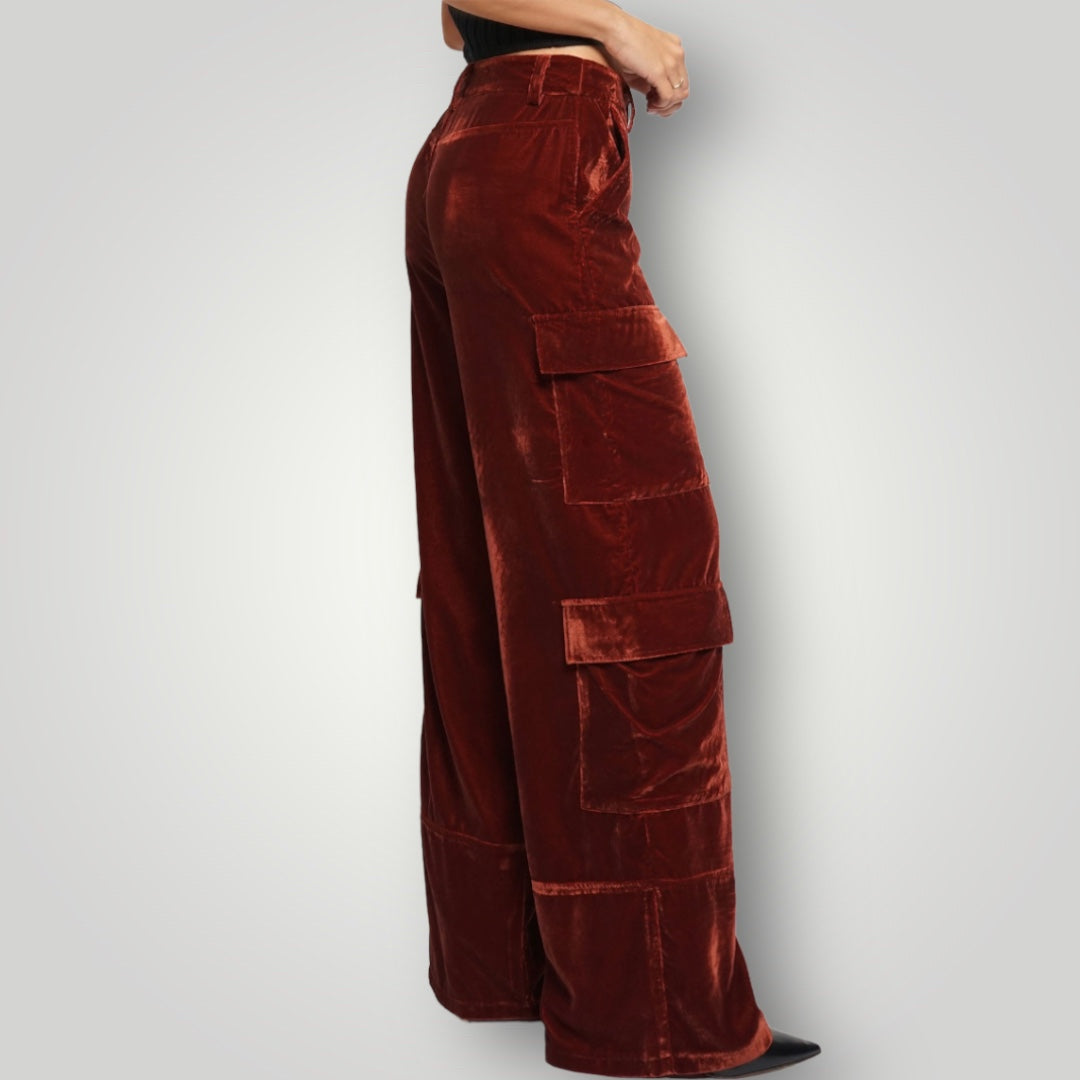 Brown Dotted Print Red Streetwear Cargo Pants – KROST